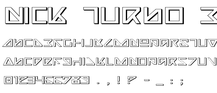 Nick Turbo Expanded 3D font